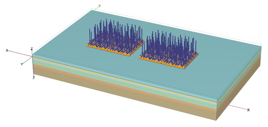 3D model of the water treatment plant foundations