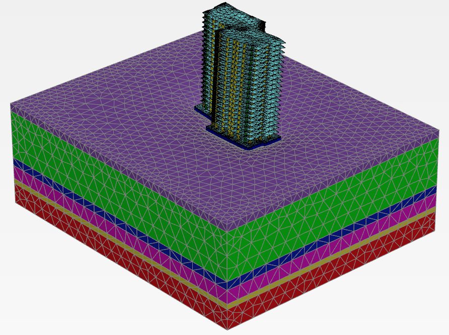 3D soil–structure model of a Westgate tower